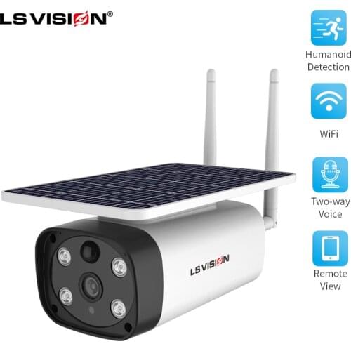 LSVISION Solar Wifi IP Camera 1080P HD Outdoor Colorful Night Vision Weatherproof Wireless PIR Motion Detection Audio Camera
