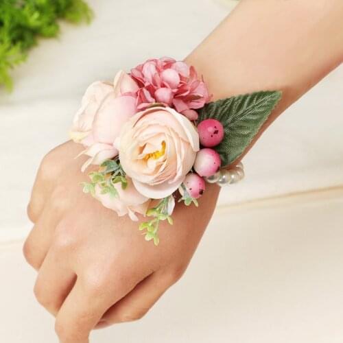 Artificial Roses Decorative Wreath Wedding Brides Wrist Flower Home Decoration Accessories Wedding Supplies