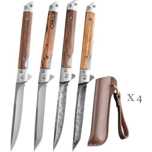 M390 Pocket Knife Damascus Pattern Self-Defense Portable Folding Knife Camping Hunting Tactical Multi Function Hand Tools