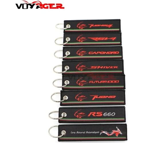 Motorcycle Embroidery Collection Keychain For Aprilia TUONO V4 RSV4 RS660 FUTURA1000 SHIVER CAPONORD series Key ring