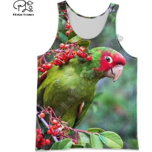 PLstar Cosmos Colorful Beautiful Parrot Streetwear Hot Summer 3D Printed Casual Sleeveless Unisex Tank Top Vest Men/Women P39
