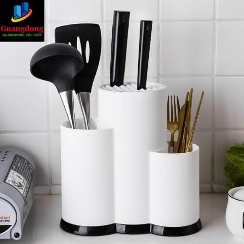 Kitchen Multi-Function Utensil Holder Knife Block PP Flatware Set Drainer Storage Box Cooking Tool Organizer Rack kitchen