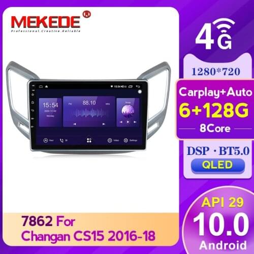 Mekede Android 10.0 6GB+128GB 8 Core 4G Carplay QLED 1280*720 Radio GPS Car Muletimedia Player For Changan CS15 2016 2017 2019