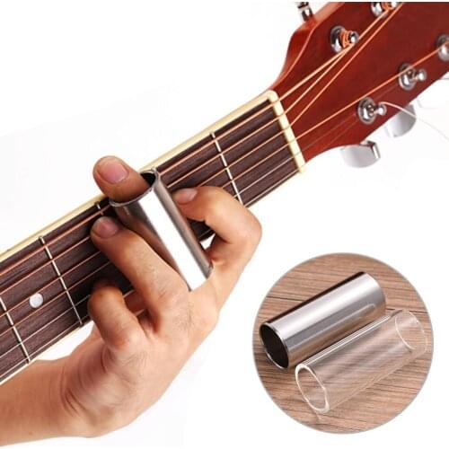 2 In 1 Electric Guitar Bass Accessories Sliders Set 6 cm Glass & Stainless Steel Electric Guitar Sliders Set Slides Set