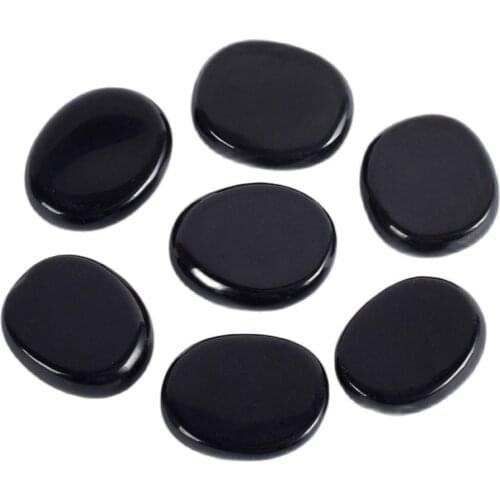 Natural obsidian palm stone 30*22*6 mm crystal mineral quartz polishing slices Chakra set feng shui stone Reiki Healing energy