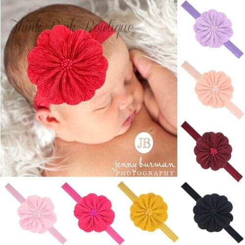 Nishine 1PCS Baby Elastic Flower Headband Handmade Rose Flower Newborn Toddler Headwear Cute Photography Props Hair Accessories