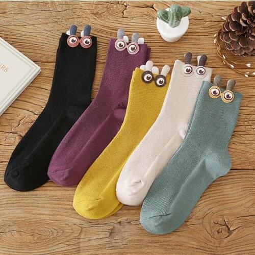 2020 New Womens Girlss Big Eyes Spring and Autumn SockJapanese Style Lovely Sox Happy Funny Socks 10 Pairs