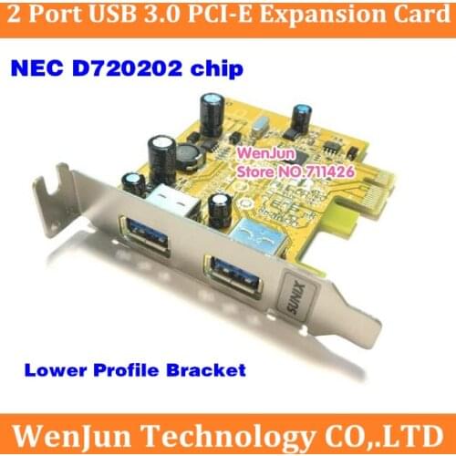 High Quality Cableless 2 Port USB 3.0 PCI-E Expansion Card Adapter with lower profile bracket External 2port USB3.0 NEC D720202