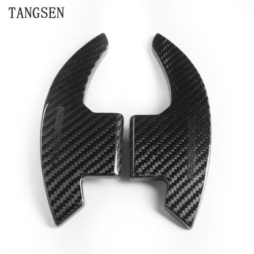 TANGSEN Car Carbon fiber Steering Wheel Shift Paddle Shifter Extension For Ford Mustang 2015 Up New 2pcs