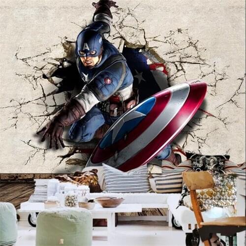 Custom America Anime Captain Wall Paper Wall Covering 3D Living Room Bedroom Boys Room Decor Mural Wallpaper Papel De Parede 3d