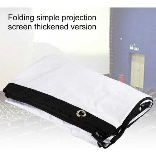 White Professional 120 Inch Thick Foldable Projector Curtain Wide Viewing Area Projector Curtain Practical for Outdoor