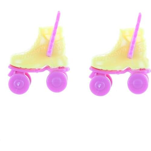 1Pair/2Pcs Roller Skate Fancy Doll Shoes Toys for Girls Decorative Play House Doll Accessories 3cm Kids Toy Roller