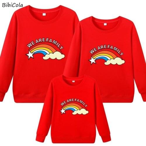 Family Matching Clothes Funny Dad Mom Daughter Son Long Sleeve Rainbow T-shirt for Daddy Mommy and Me Baby Girl Boy Clothing