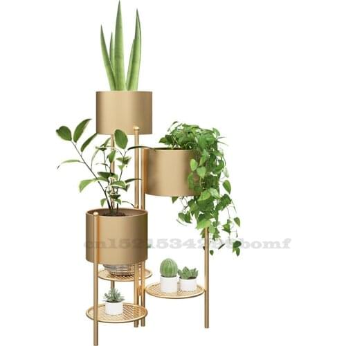 Nordic Iron Flower Stand Multi-layer Floor-standing Plant Tray Rack Balcony Succulent Green Plant Shelf Interior Decoration