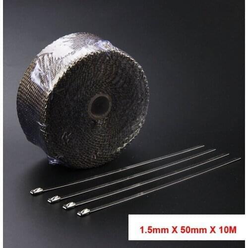 Titanium golden FIBERGLASS LAVA ROCK EXHAUST HEADER PIPE THER 2"x10M Engine Tape