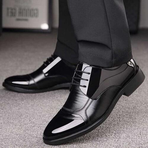 Luxury Business Oxford Leather Shoes Men Breathable Rubber Formal Dress Shoes Male Office Wedding Flats Footwear Mocassin Homme