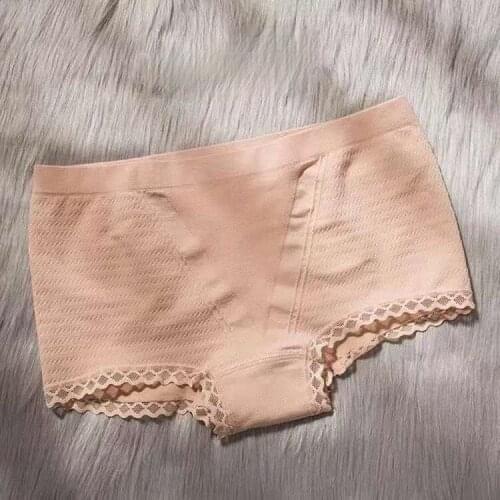 Comfortable cotton crotch breathable ladies midwaist sexy underpants anti-light safety panties women underwear