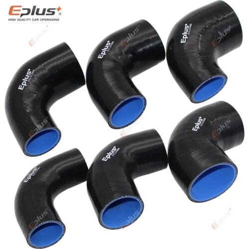 EPLUS Universal Silicone Tubing Hose Connector Intercooler Turbo Intake Pipe Coupler Hose 90 Degrees Multiple Sizes Black