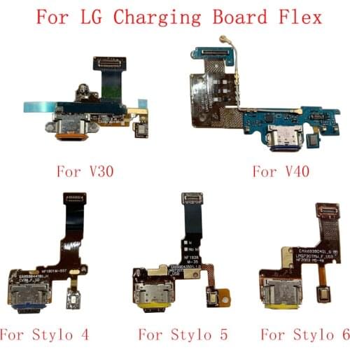 USB Charging Dock Port Connector Board Parts Flex Cable For LG V30 V40 ThinQ V50 ThinQ 5G Stylo 4 5 6 Q7 Replacement Part