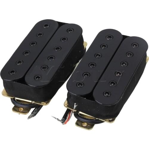 Yibuy Double Coil Black Metal Electric Guitar Pickups Humbucker Set of 2