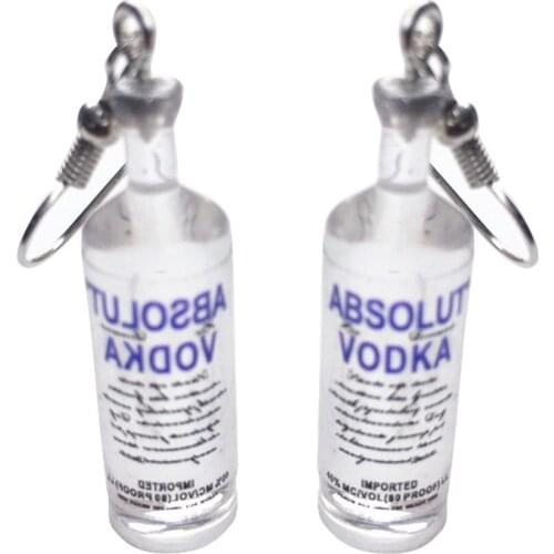 Women Creative Drink Bottle Pendant Drop Dangle Hook/Clip Earrings Jewelry Gift