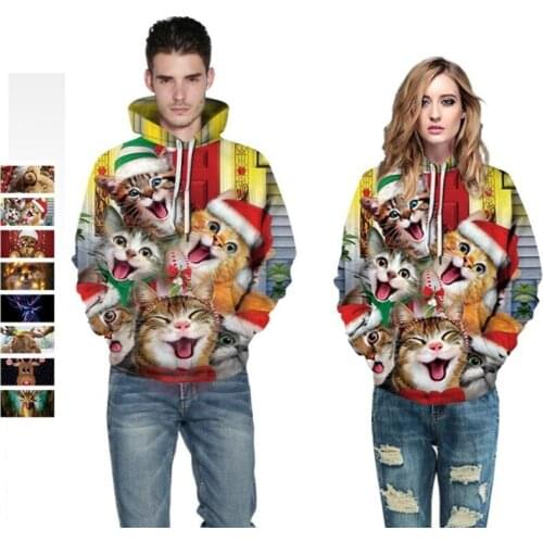 S-5XL Plus Size Christmas Man Sweater 3D Ugly Christmas Sweater Men Women Long Sleeve Hoodie Sweatshirt 2019 Pullover Hoody Tops