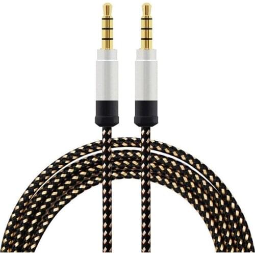 1.5 meter high-grade braided metal audio cable 3.5 mm AUX audio cable