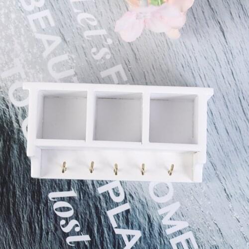 1 Pc 1/12 Dollhouse Miniature Kitchen Wall Mounted Shelf Rack Cabinet Hanger Hook Wooden Wall Shelf