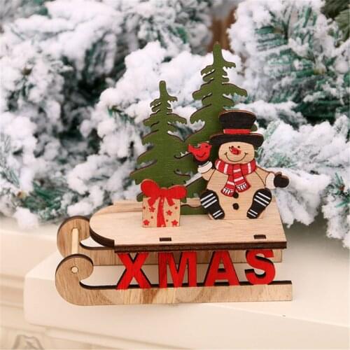 1 Piece Wood 3D DIY Assemble Craft Ornaments Decorations Green Christmas Reindeer Tree 13.5cm x 12.5cm