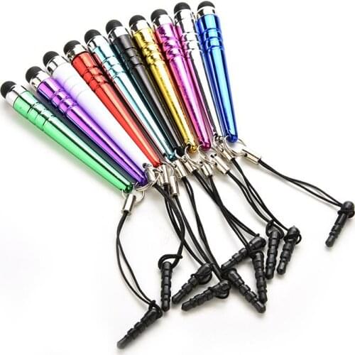 10Pcs /lot Universal Long Capacitive Screen Touch Pen Stylus For Smart Cell Phones Tablets Pens With Dust Plugs