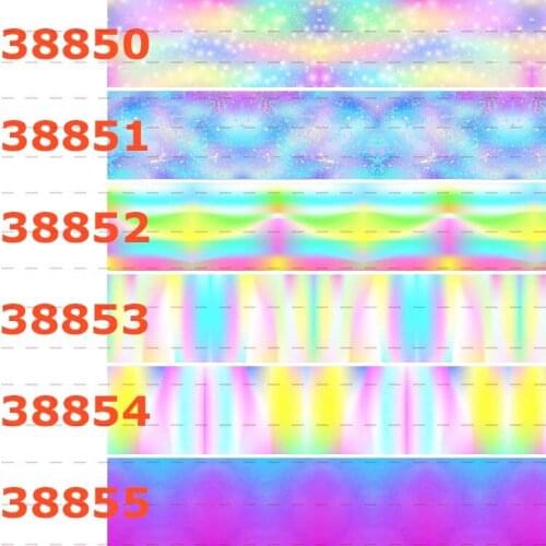 10yards - different sizes -Gradient color printed Grosgrain ribbon - beautiful /rainbow color ribbon