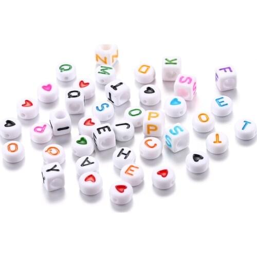 120pcs/lot Mix Colors Acry Digital Round Heart Type Letter Beads For Bracelet Necklace DIY Jewelry Making Findings Accessories