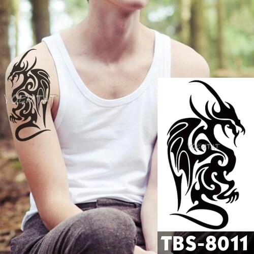 12x19cm Waterproof Temporary Tattoo Men Fire Tatoo Eagle Dragon Lotus Mandala Totem Water Transfer Fake Tatto For Man Wom