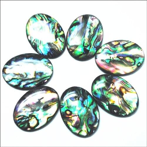 12pcs nature abalone shell paper shell cabochons back is plastic material size 18x25mm oval shape diy loose shell beads accessor