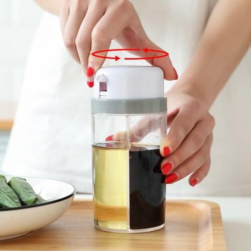 2in1 Rotating Bottle Cap Olive Oil Bottle Premium Vinegar Container Kitchen Soy Sauce Bottle Vinegar Storage Bottle Cooking