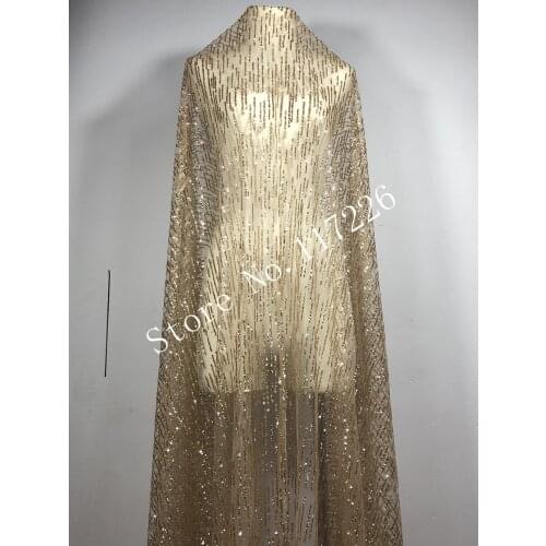 5yards shining glitter glued non embroidery african tulle mesh fabric for wedding dress/evening dress