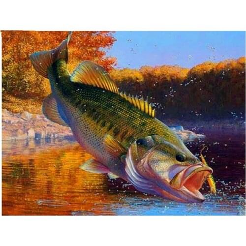 5D Full Diamond mosaic picture of rhinestones Diamond embroidery fish needlework diamond painting cross-stitch kits