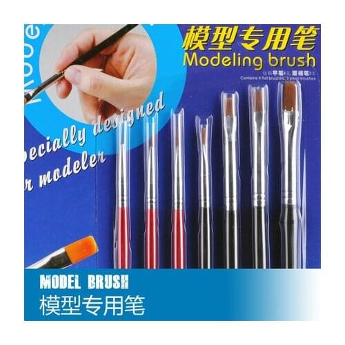 7pcs/lot Modeling Brush Set Different Sizes Special Useful Colouring Brush Tools Colouring Pen For Models 09900 Free Shipping