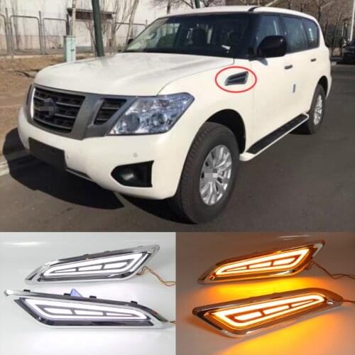 For Nissan Patrol Y62 Armada Accessories 2015 2016 2017 2018 2019 LED DRL Flowing Turning Light Signal Lamp Side Vents Sticker