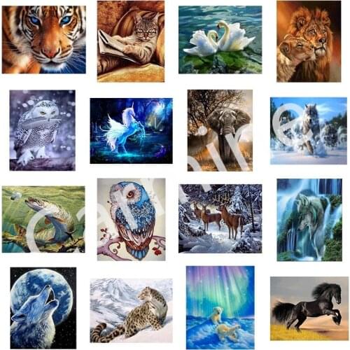 DIY 5D Diamond Painting Animal Collection Cross Stitch Embroidery Full Round&Square Drill Home Decoration Kids Christmas Gift