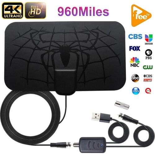 960 Miles Antena 1080P Digital HDTV Indoor TV Antenna with Amplifier Signal Booster Radius Surf Fox Antena HD TV Antennas Aerial