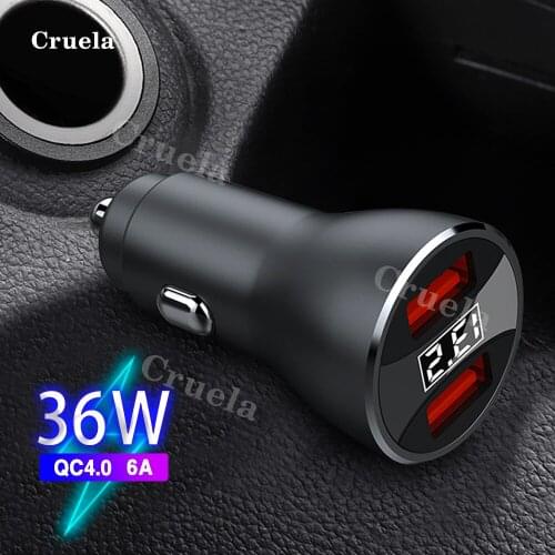 Car Charger QC4.0 Quick Charger 6A Laptop Phone Dual Port USB Charger For iPhone 11 12 Pro Max Samsung Xiaomi Huawei Car Chager