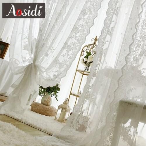 White Tulle Curtains for Living Room Bedroom Windows Lace Curtains Sheer For Girls Children' Room Decoration Modern Voile Drapes