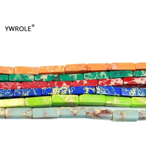 Top Natural Imperial and Snakeskin stone Square shape Stone Beads for Jewelry Making Diy Bracelet Necklace 4*13MM Strand 15