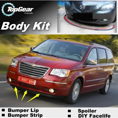Bumper Lip Deflector Lips For Chrysler For Lancia Voyager 2008~2020 Front Spoiler Skirt For TopGea Tuning / Body Kit / Strip