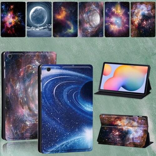 For Samsung Galaxy Tab S6 Lite 10.4'' 2020 P610 P615 Starry Sky Series Pattern Tablet Stand Heavy Duty Protective Case+pen