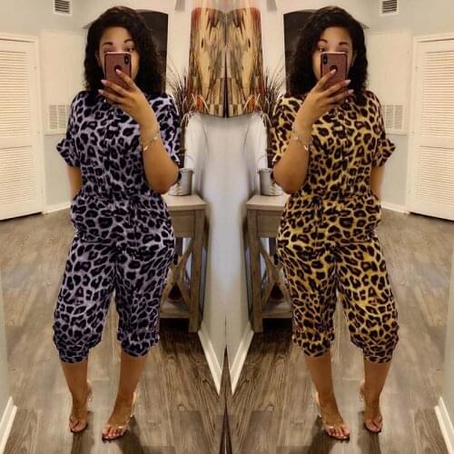 Sexy Ladies Fashion Leopard Jumpsuit Summer New Temperament Commute Fit Comfort Jumpsuit Club Party Female Jumpsuit Long pants