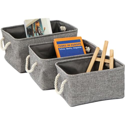Linen Storage Basket with Side Handles, Simple Style Color Block Stackable Sundries Basket