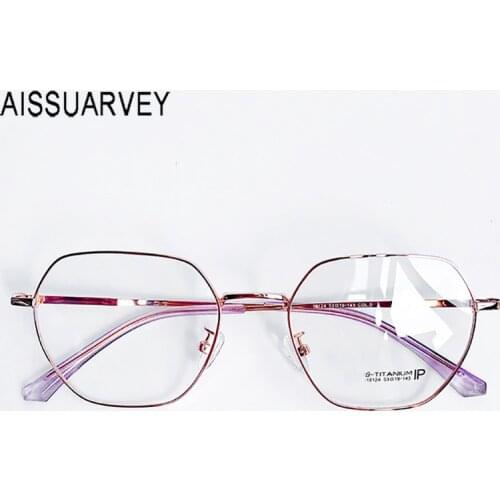 Stainless Steel Titanium Glasses Frame Women Hexagon Eye Glasses Men Optical Eyeglasses Frames Irregular Prescription Vintage