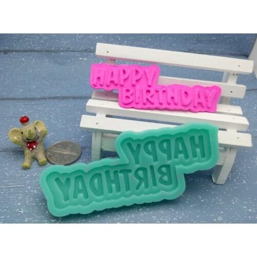 New Chocolate Mold Happy Birthday thin chip fondant cake mold resin mold cake decorating tools kitchen cake tools F0048HP35